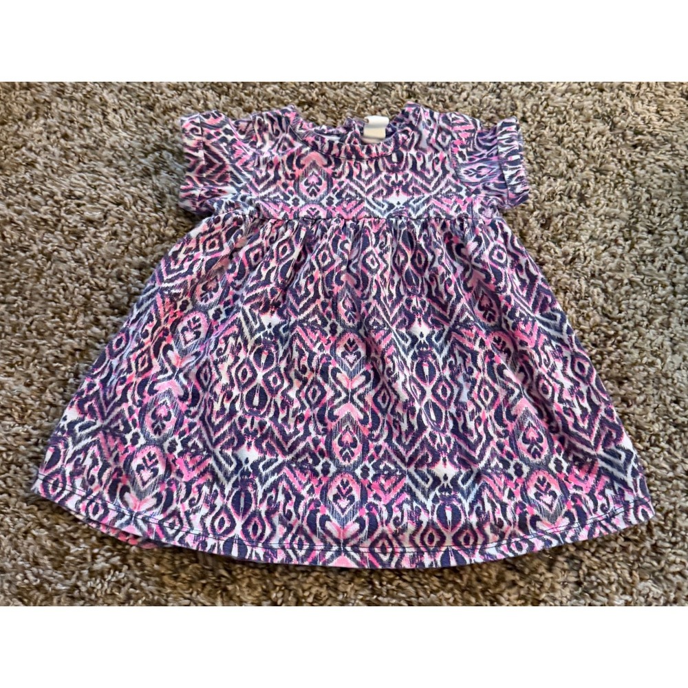 Tucker & Tate Baby Girl Purple & Pink Short Sleeve Dress 9 Months